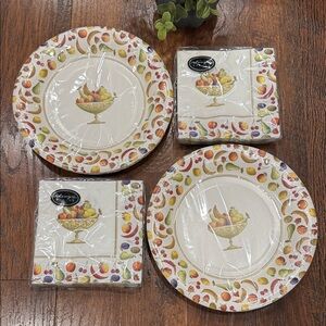 Paper plate and napkins